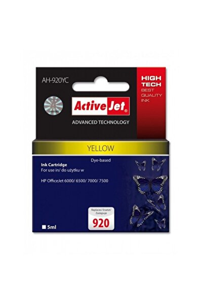 ActiveJet Съвместим мастиленоструен патрон HP 920, 5 мл, жълт, Premium Active...