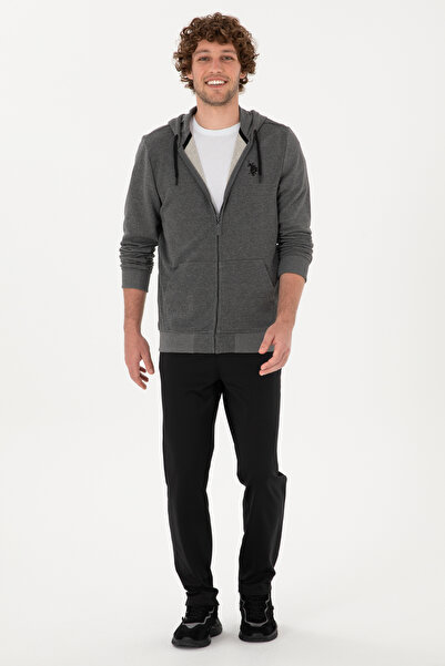 U.S. Polo Assn. Erkek Regular Fit Antrasit Melanj Örme Hırka 50313748-VR081