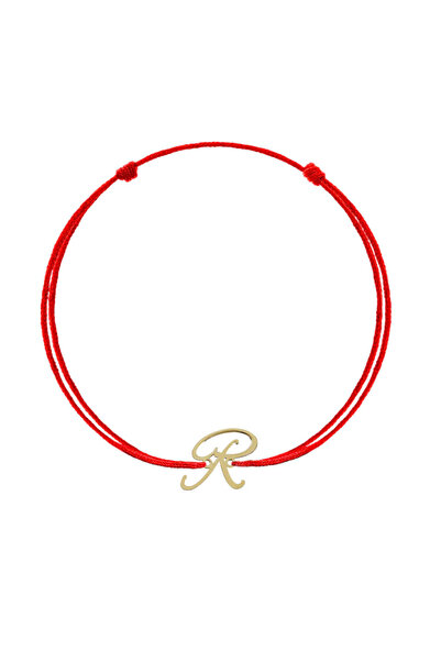 Bijuteria SORELLY Bratara Aur 14k Snur Rosu Litera R