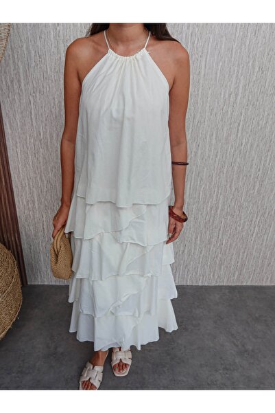 ESRAHELVACI Layered Dress with Neck Tie