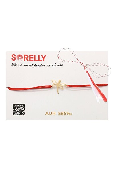 Bijuteria SORELLY Brățară Martisor din aur de 14k cu șir de libelule