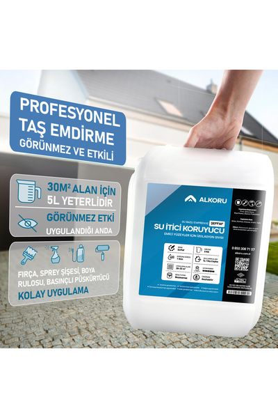 ALKORU 5 KG Şeffaf Emici Yüzeyler İçin Su İtici ve Koruyucu Malzeme