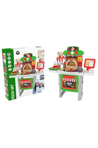 ByCaretta Sesli Işıklı Kasiyerli Pizza Restoran Oyun Seti