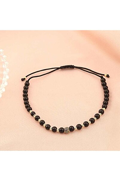 Bijuteria SORELLY Bratara Aur 14k Snur Onix si Pietre Zirconia Negre