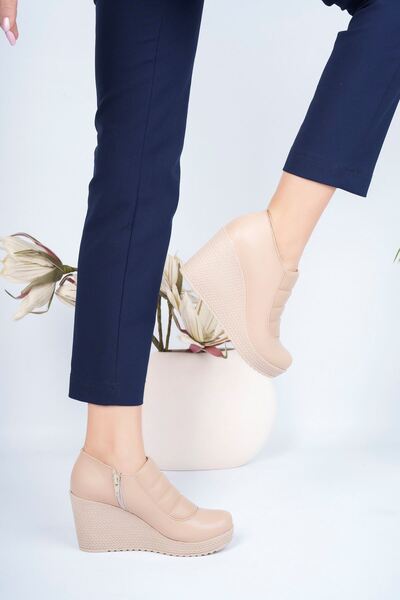 İrem Ayakkabı Women's Shoes with Padded Sole and Side Zipper