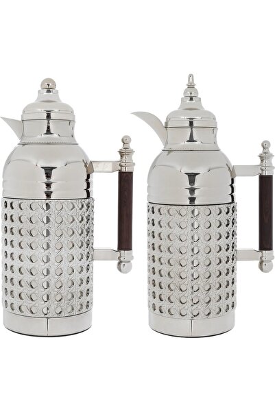 rexa طقم ترمس، سعة 1 لتر، وعاء داخلي من الزجاج الحراري، غلاف خارجي من الفولاذ