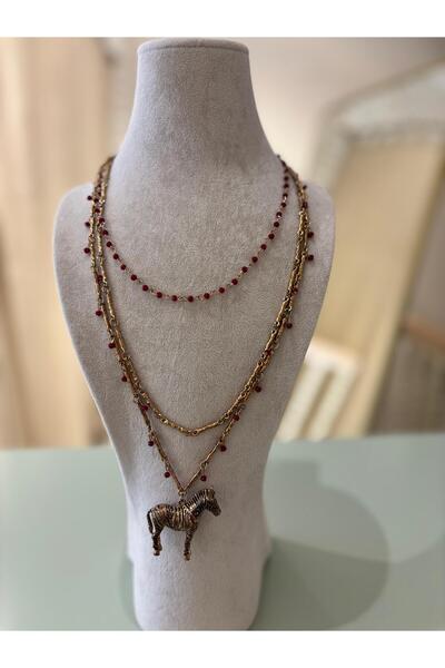 The Zest Boutique Zebra Triple Necklace