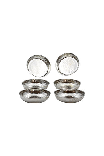ANTEPSEPETİ Silver Coated Copper 6-Piece Breakfast Set 13 cm