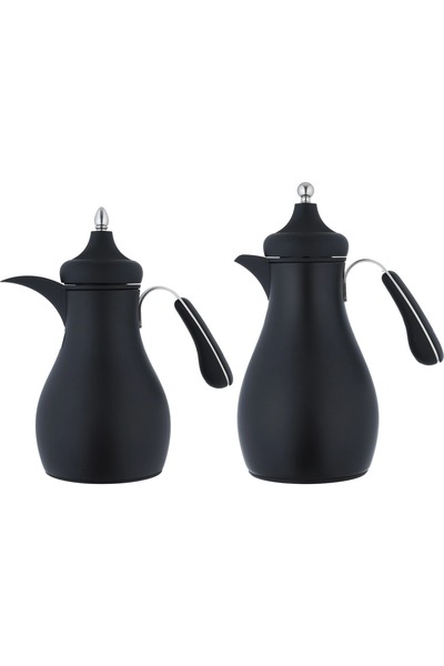 rexa Thermos Set, 0.7/1 Liter, 2 Pieces, Inner Glass Container, Stainless Steel Outer Body