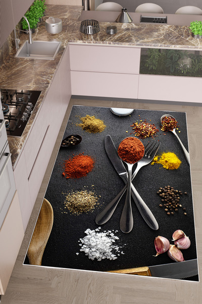 THEMODERNHANE Dijital Baskılı Makinede Yıkanabilir Kaymaz Tabanlu Antialerjik...