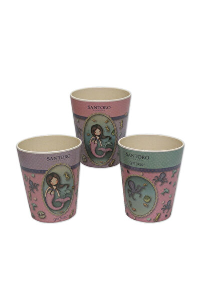 Santoro Set 3 pahare bambus Gorjuss So Nice To Sea You