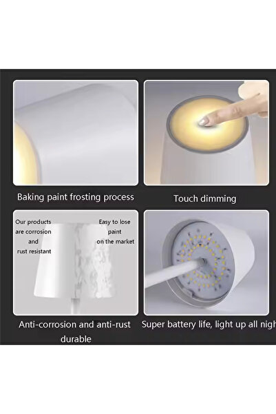 INNOVIX LED Table Lamp, Touch Control, Rechargeable, Dimmable, Indoor & Outdoor Use, White