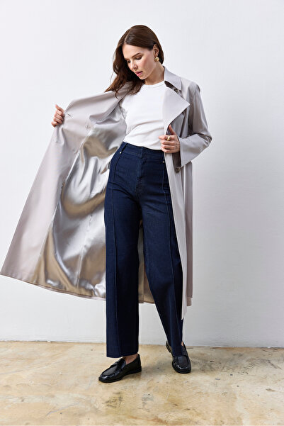 KENT Uzun Açık Gri Trençkot