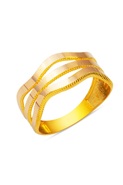 Bilezikci Zikzaklı Klasik Ajda 14 Ayar Altın Yüzük