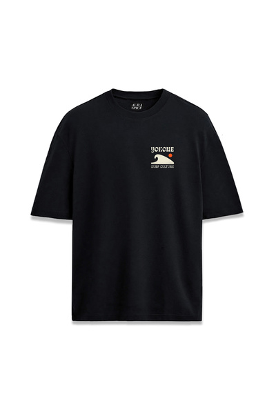 Darkia تي شيرت مريح للجنسين بتصميم بسيط مطبوع عليه "Japan Surf"