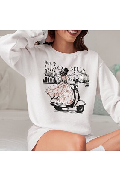 Aether سويت شيرت مطبوع بأكمام طويلة وقصة كبيرة الحجم