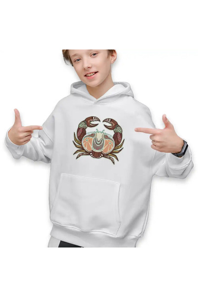 OEM Kids Hoodie Boys Cancer Zodiac Horoscope Mandala Astrology