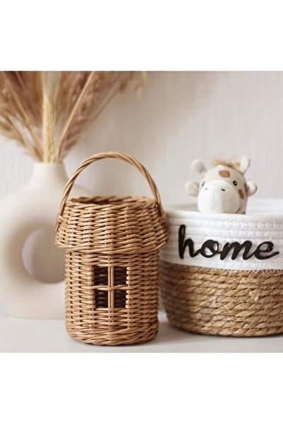 MİESSA Ψάθινο καλάθι μποέμικο στυλ, θήκη κεριών, καλάθι από ρατάν, ψάθινο δια...