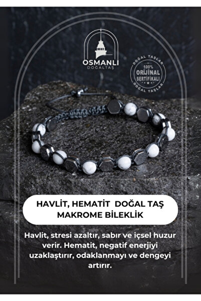 OSMANLI DOĞAL TAŞ سوار مكرامية من الحجر الطبيعي من هافليت والهيماتيت معتمد