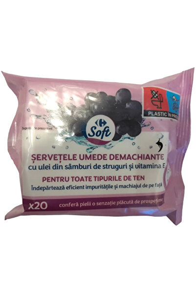 Crf Soft Servetele umede demachiante Carrefour Soft, 20buc