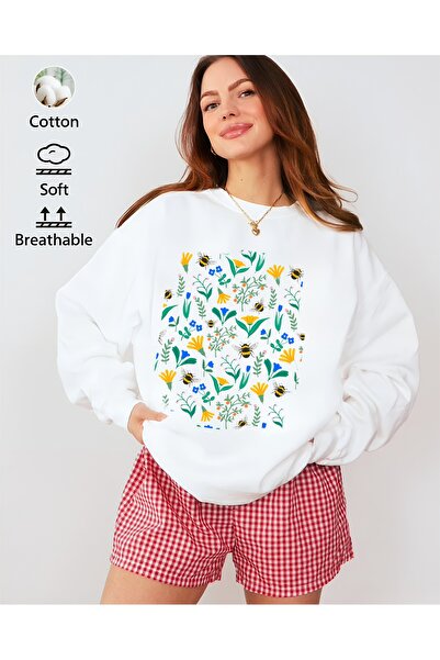 Jose Clothing Hanorac imprimat cu mânecă lungă, cu croială supradimensionată premium