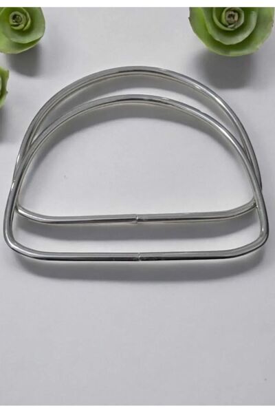 iğne izi Bag Handle, Metal Bag Handle, Metal Handle, Knitting Bag Handle, DIY Bag, (Pair) Silver