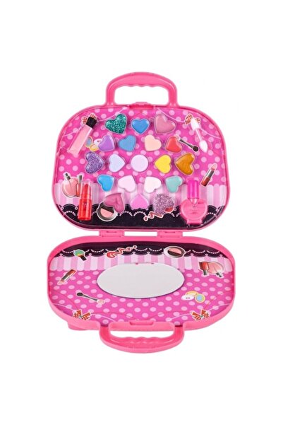 SOLTOY Jucarie set make up pentru fetite Poseta cu fundita SOLTOY®, 19 Farduri in forma de inimioara