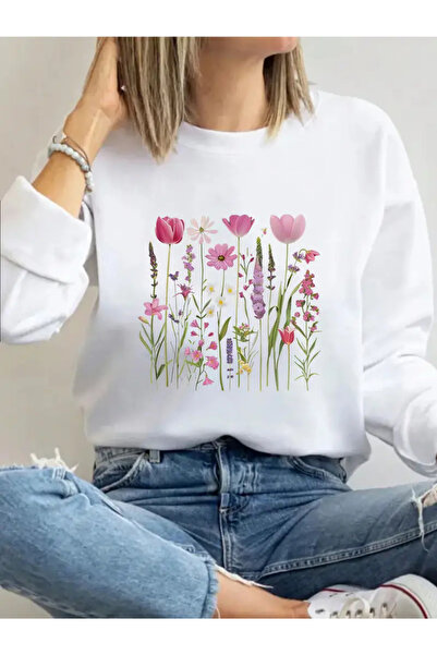 Jose Clothing سويت شيرت مطبوع بأكمام طويلة وقصة كبيرة الحجم