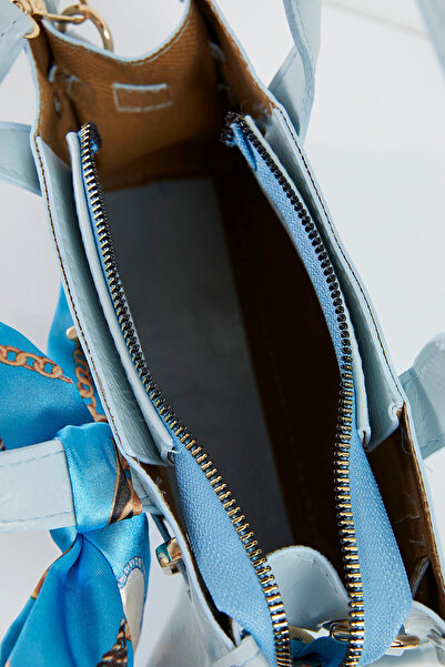 Arma Life Geantă de mână albastră, elegantă, zilnică, cu detaliu de eșarfă pentru femei