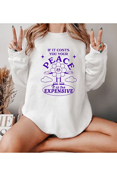 Aether سويت شيرت مطبوع بأكمام طويلة وقصة كبيرة الحجم