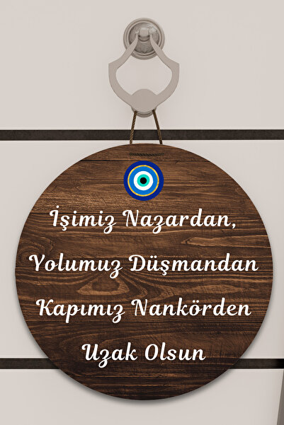 Dormot Dijital Baskı Ahşap, Standart, İşimiz Nazardan Temalı, Kapı süsü, Duva...