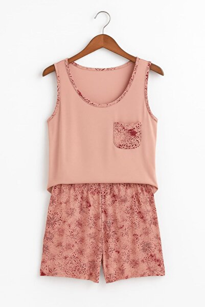 enmodaiçgiyim Women's Viscose Fabric Stretch Shorts Set - Summer, Comfortable, Stylish and Soft Loungewear Set