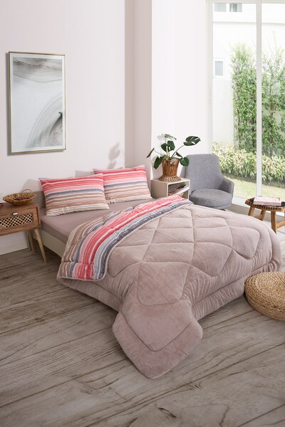 ETE HOMETEX Double Luxury Welsoft Bedspread Set 195X215Cm