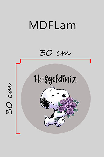 Dormot Digital Printing Gray, Standard, Snopy Welcome Themed, Door Ornament, Wall Ornament