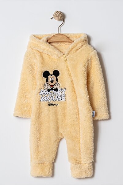 Chicsy Baby Kışlık Tatlı Welsoft Mickey Mouse Nakışlı Fermuarlı Kapüşonlu Beb...