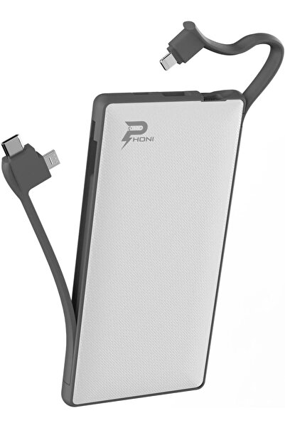 Phoni AE Phoni Power Bank Charger Station 6in1 Portable Battery Pack Built In Cable Lightning USB-C Micro USB