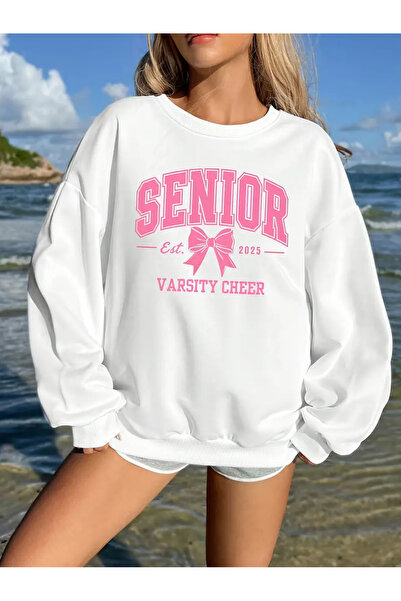 Jose Clothing سويت شيرت مطبوع بأكمام طويلة وقصة كبيرة الحجم