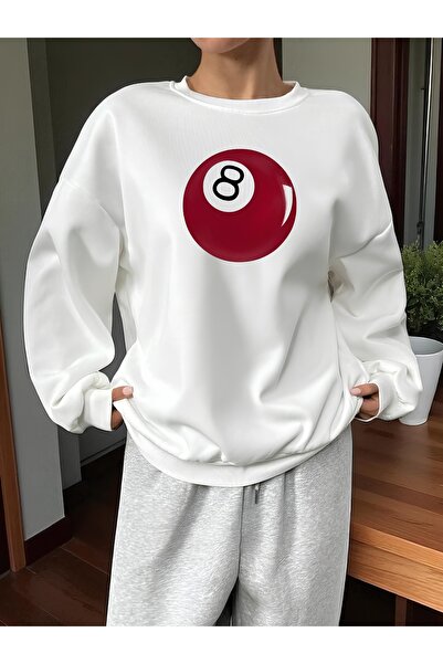 Aether سويت شيرت مطبوع بأكمام طويلة وقصة كبيرة الحجم