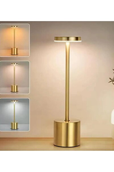 morponi Şarjlı Masa Lambası Dimmerli Dekoratif Abajur Cata Sevilla Dokunmatik Sunum Lambası 3 Renk Işık Modu