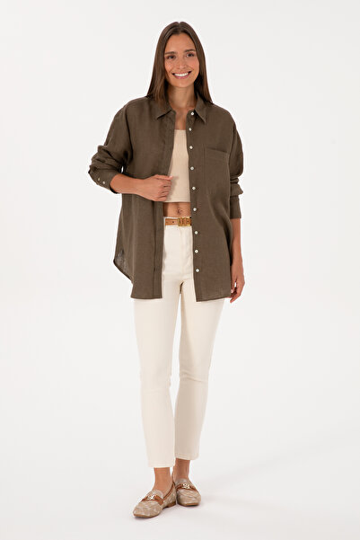 U.S. Polo Assn. Kadın Vizon Uzun Kollu Gömlek 50299794-VR052