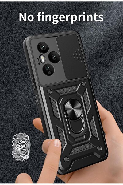 m.tk moveteck Honor 400 Pro Kılıf Kamera Korumalı Sürgülü Yüzüklü Standlı Armor Military Tank Kızaklı Zırh Kapak