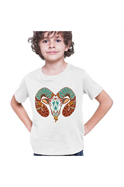 OEM Tricou Copii Baieti Berbec Zodiac Horoscop Aries Mandala Astrologie