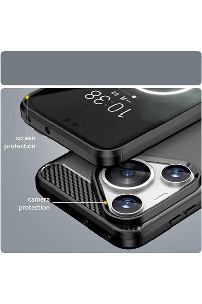 SKYDDAR INNOVATION Θήκη για Huawei Pura 70, Σιλικόνη άνθρακα, Λεπτή σιλικόνη, υφή ινών άνθρακα, σετ αυτοκόλλητων, Μπλε