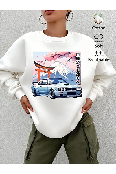 Jose Clothing Hanorac imprimat cu mânecă lungă, cu croială supradimensionată premium