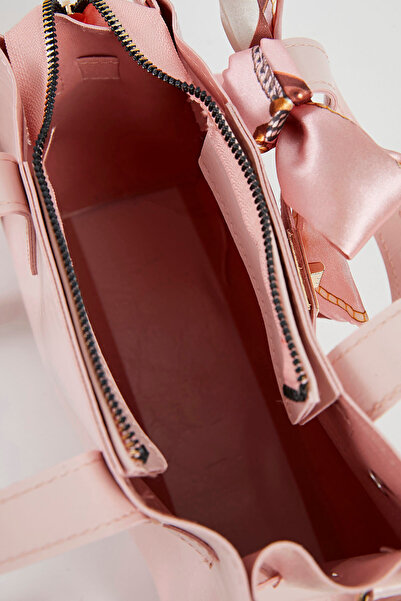 Arma Life Women's Scarf Detailed Daily Stylish Pink Handbag