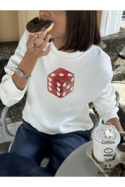 Jose Clothing سويت شيرت مطبوع بأكمام طويلة وقصة كبيرة الحجم