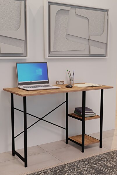 CMK Modüler 2 Raflı Metal Çalışma Masası 50x110 Ofis Bilgisayar Masası