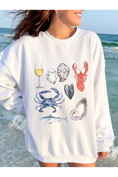 Jose Clothing Hanorac imprimat cu mânecă lungă, cu croială supradimensionată premium