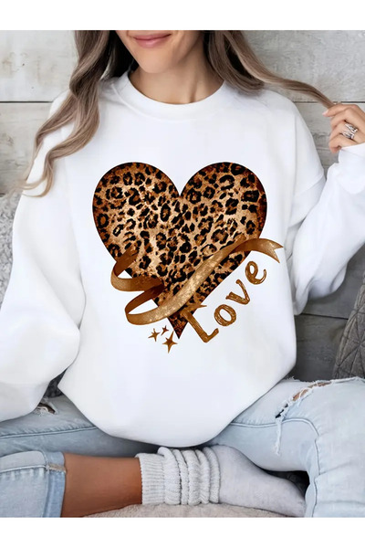 Jose Clothing سويت شيرت مطبوع بأكمام طويلة وقصة كبيرة الحجم