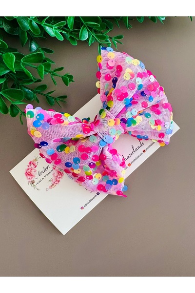 ARDEN HOBİ TASARIM 3D Flower Tulle Bow Buckle/Automatic Clip Bow